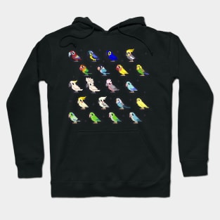 Pixel Parrot Pattern Hoodie